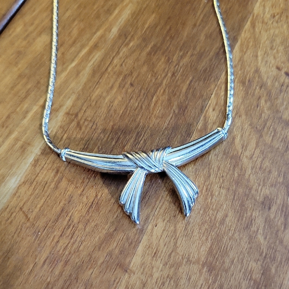 Source Unknown Silver Knot Necklace - image 1
